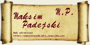 Maksim Padejski vizit kartica